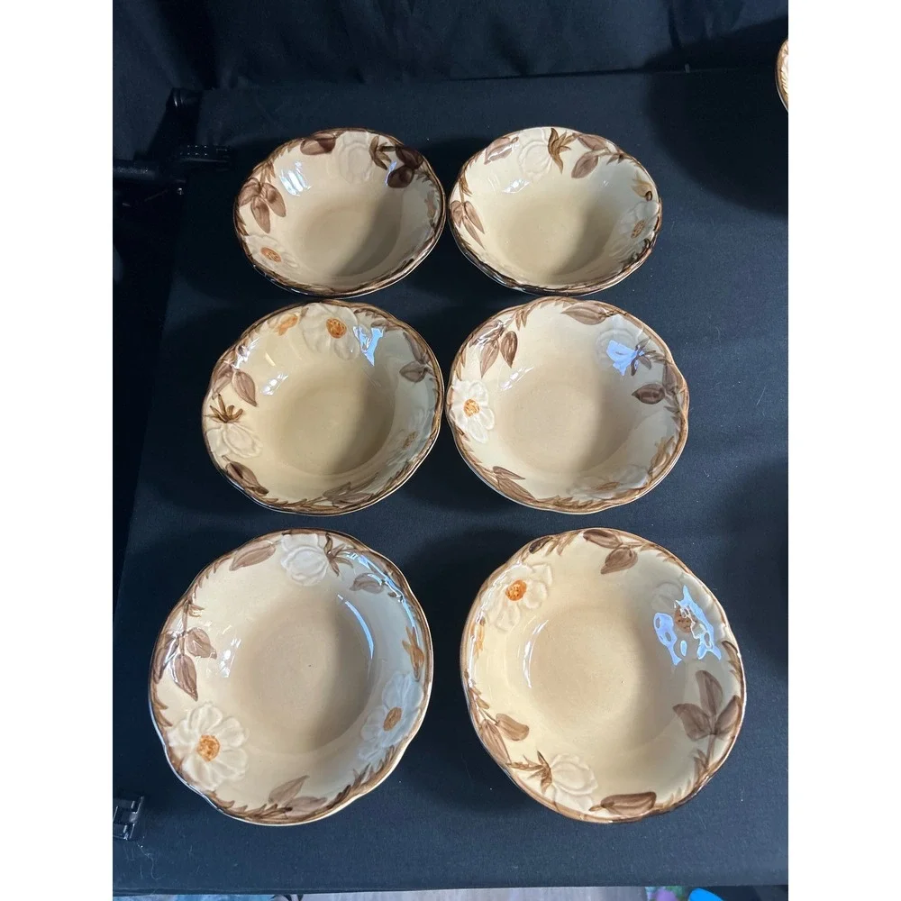 Franciscan cafe Royal‎ Fruit Dessert Bowls Set of 6 Hand Painted Vintage USA
